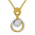 0.62 Round Shape | 925 Sterling Silver Gold Plated Halo Pendant Necklace