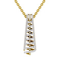 0.58 Round Shape | 925 Sterling Silver Gold Plated Spiral  Pendant Necklace