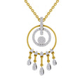 0.81 Round Shape | 925 Sterling Silver Gold Plated Dream Catcher Pendant Necklace