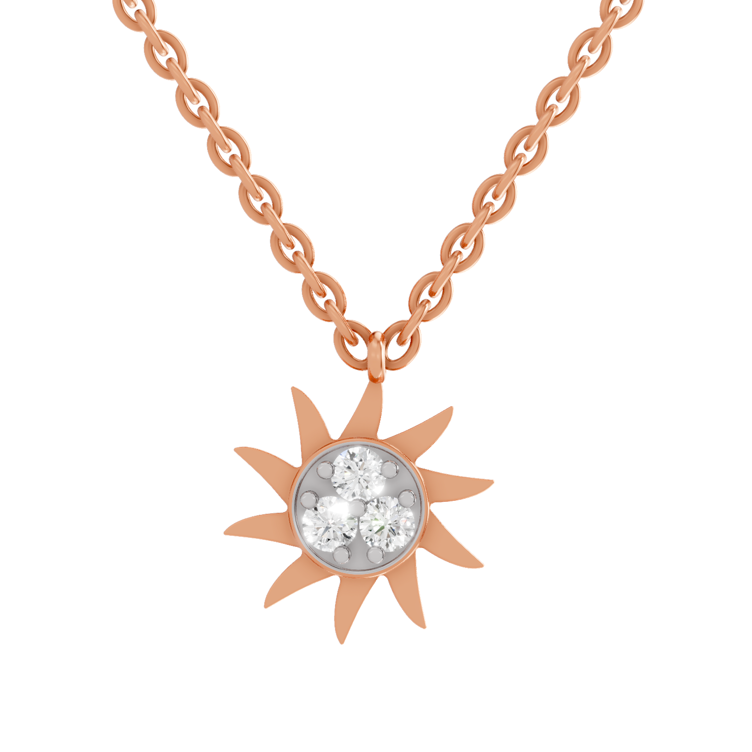 0.18 Carat Soleil Cluster Pendant | 14K Rose Gold