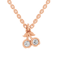 0.17 Carat Sparkling Orchard Cherry Pendant | 14K Rose Gold