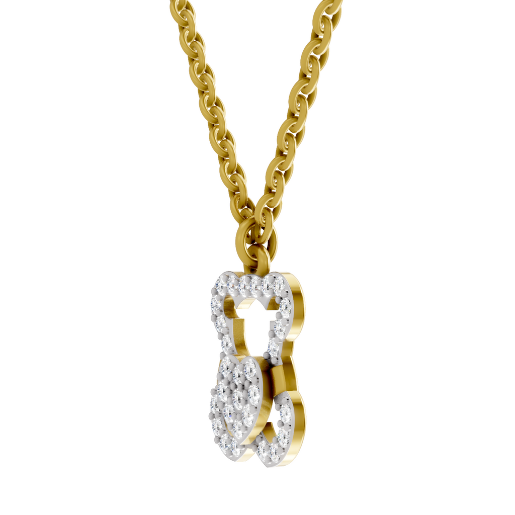 0.3 Carat Teddy Love Pendant | 14K Yellow Gold