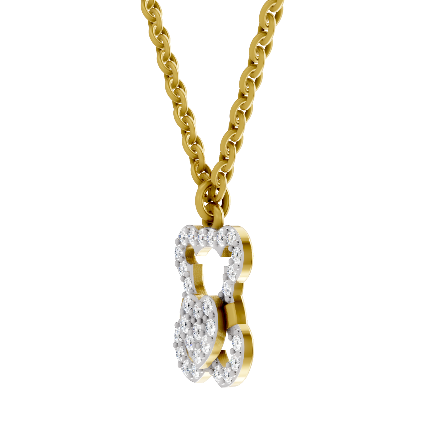 0.3 Carat Teddy Love Pendant | 14K Yellow Gold