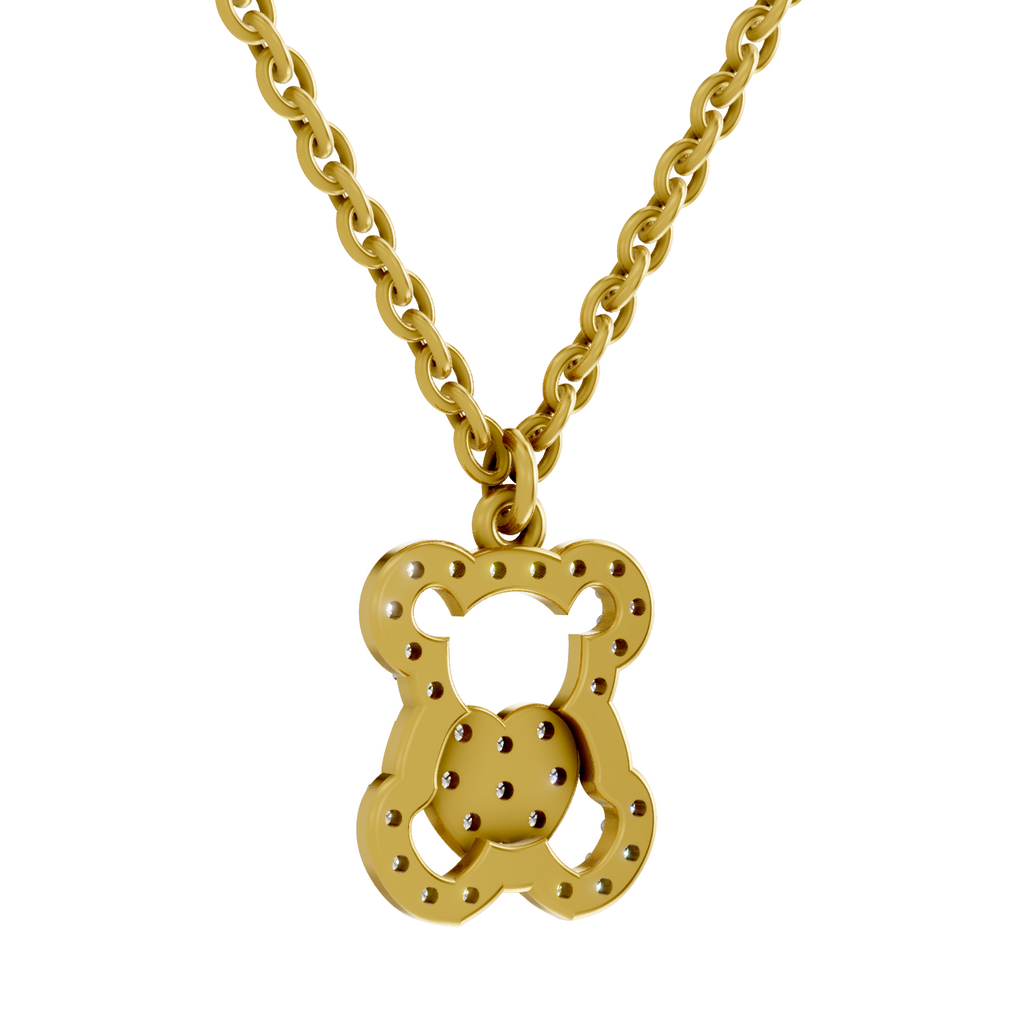 0.3 Carat Teddy Love Pendant | 14K Yellow Gold