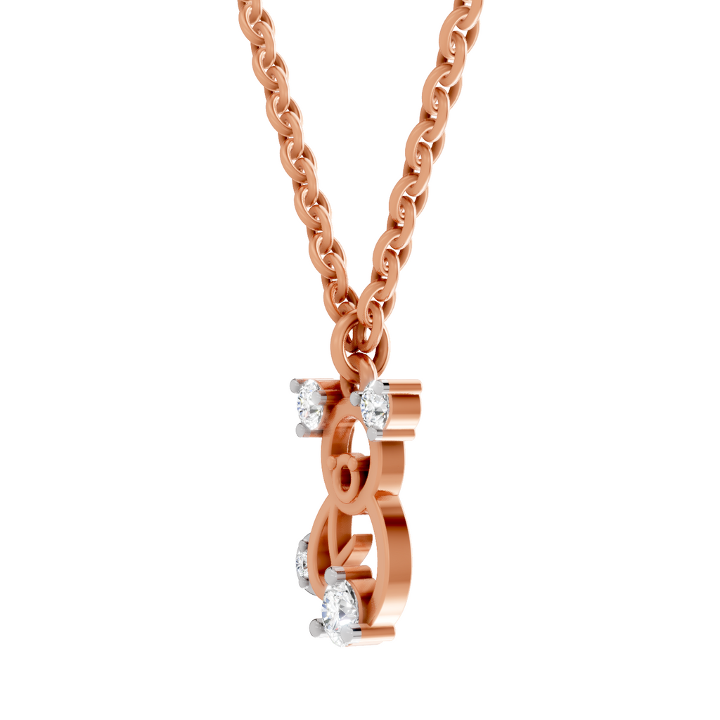 0.18 Carat Little Spark Bear Pendant | 14K Rose Gold