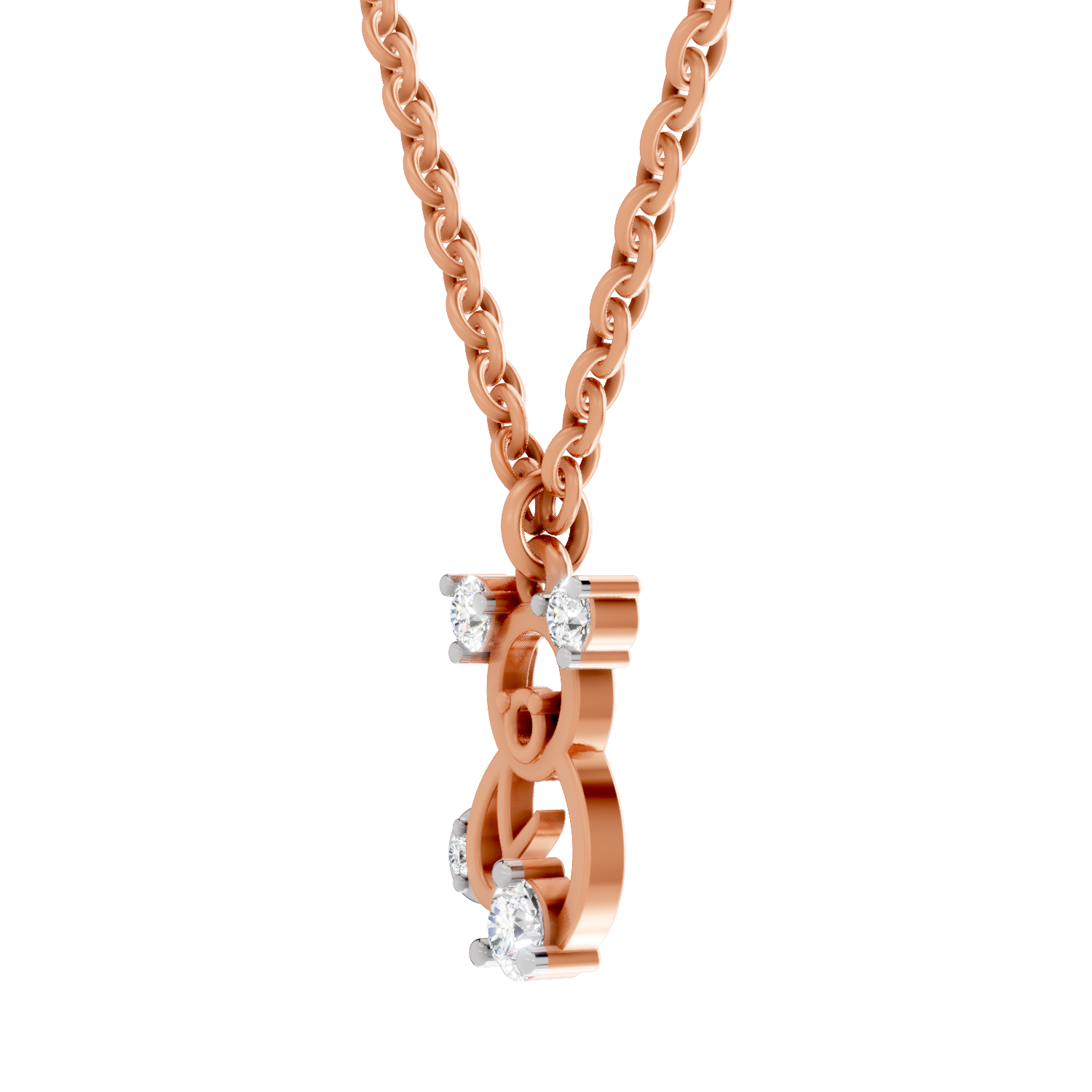 0.18 Carat Little Spark Bear Pendant | 14K Rose Gold