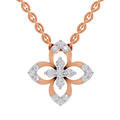 0.25 Carat Round Shape Floral Pendant | 14K Rose Gold