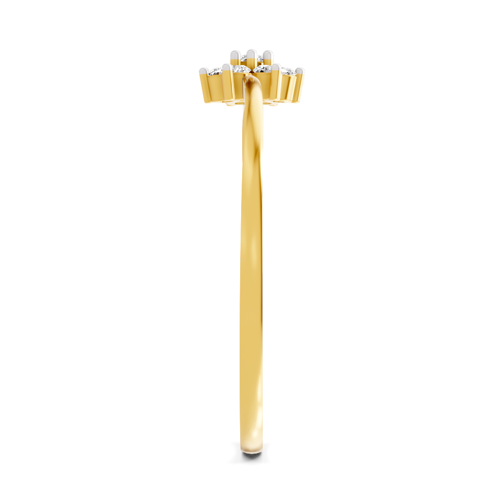 Sparkles Lab Grown Diamond 0.13 Celestial Bloom Ring| 14K Yellow Gold