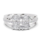 1.36 Carat Quadra Oval Engagement Ring | 14K White Gold
