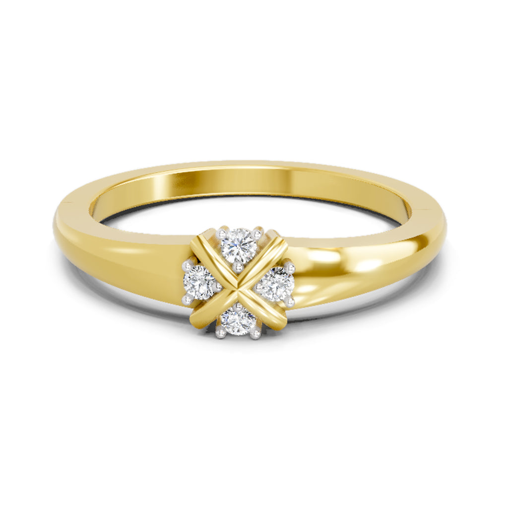 0.08 Ct Round Cluster Ring  14K Yellow Gold