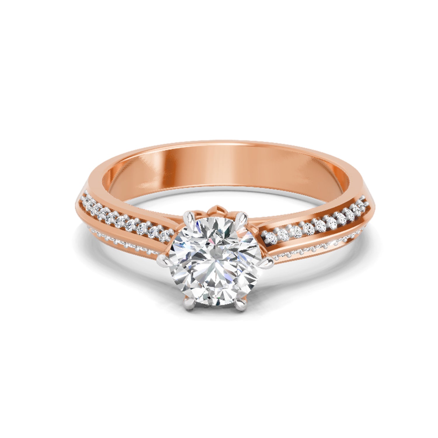 0.96 Ct Round Solitaire Ring  14K Rose Gold