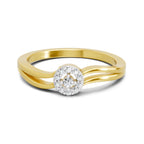0.09 Ct Round Halo Ring  14K Yellow Gold