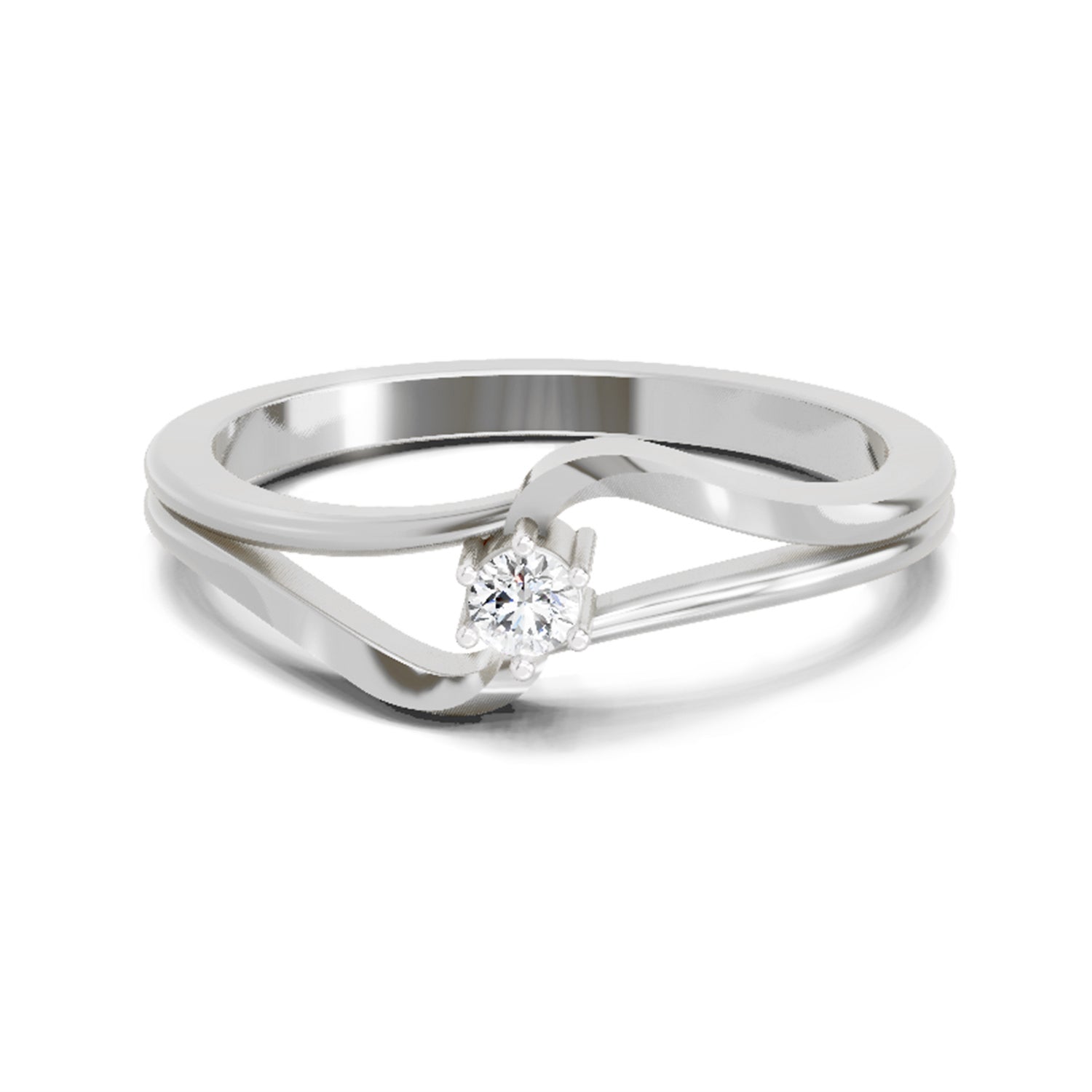 0.18 Ct Round Solitaire Ring  14K White Gold