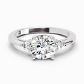 1.05 Ct Round 3 Stone Diamond Ring | 14K White Gold