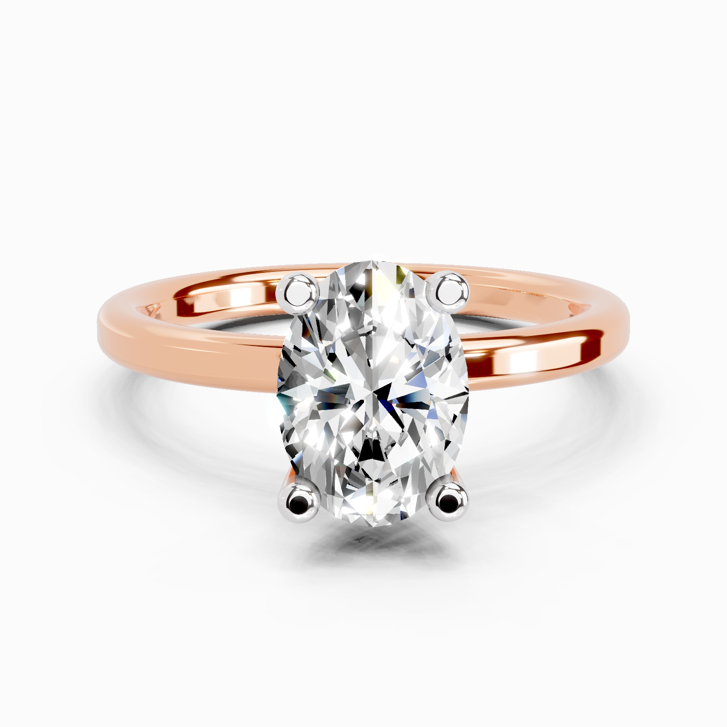 1.32 Ct Oval Solitaire Engagement Ring | 14K Rose Gold