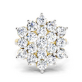 3.18 Ct Round Shape Flower Diamond Ring | 14K Yellow Gold