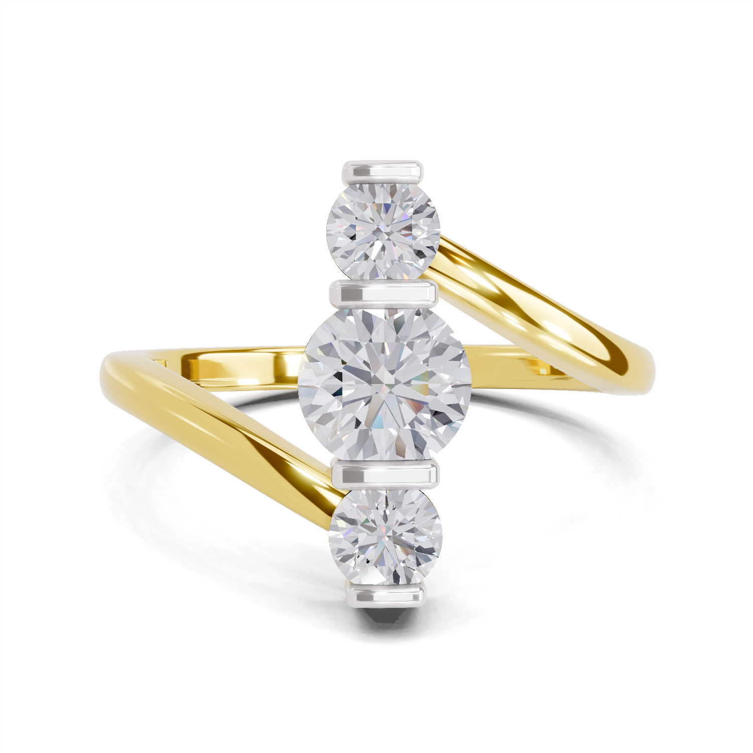 0.92 Carat Triastra Promise Engagement Ring | 14K Yellow Gold