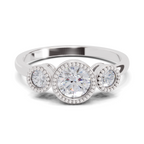 0.71 Carat Sovereign Petal Promise Engagement Ring | 14K White Gold