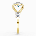 Sparkles Lab Grown Diamond 0.16 Carat Round Shape Evil Eye Solitaire Ring| 14K Yellow Gold
