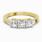 0.62 Ct Round Three Stone Ring | 14K Yellow Gold