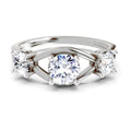 3 Stone 1 Ct  Round Shape Diamond | 14K White Gold