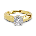 0.75 Carat Round Shape Diamond | 925 Sterling Silver Gold Plated Solitaire Ring