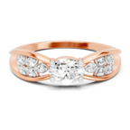 0.45 Carat Oval & Round Shape Diamond Solitaire Ring | 14K Rose Gold