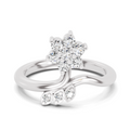 Sparkles Lab Grown Diamond 0.18 Floral Cluster Head Ring| 14K White Gold