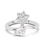 Sparkles Lab Grown Diamond 0.18 Floral Cluster Head Ring| 14K White Gold