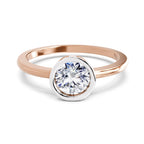 Bezel Solitaire Lab Grown Diamonds 0.15 Ct 14Kt Rose Gold