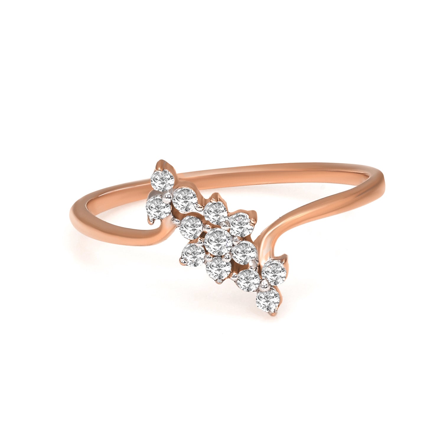 Floral Lab Grown Diamonds 0.21 Ct 14Kt Rose Gold