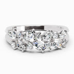 0.7 Ct Marquise And Round Cluster Ring | 14K White Gold