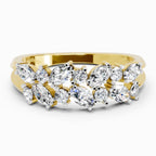 0.7 Ct Marquise And Round Cluster Ring | 14K Yellow Gold