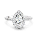1.22 Ct Pear Halo Diamond Engagement Ring | 14K White Gold