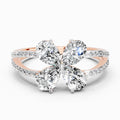 1.38 Ct Pear Shape Diamond Clover Ring | 14K Rose Gold