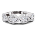 1.64 Carat Oval Shape Halo Wave Engagement Ring | 14K White Gold