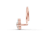 0.04 Ct Floral Nose Pin Round Shape | 14K Yellow Gold