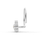 0.04 Ct Floral Nose Pin Round Shape | 14K Yellow Gold