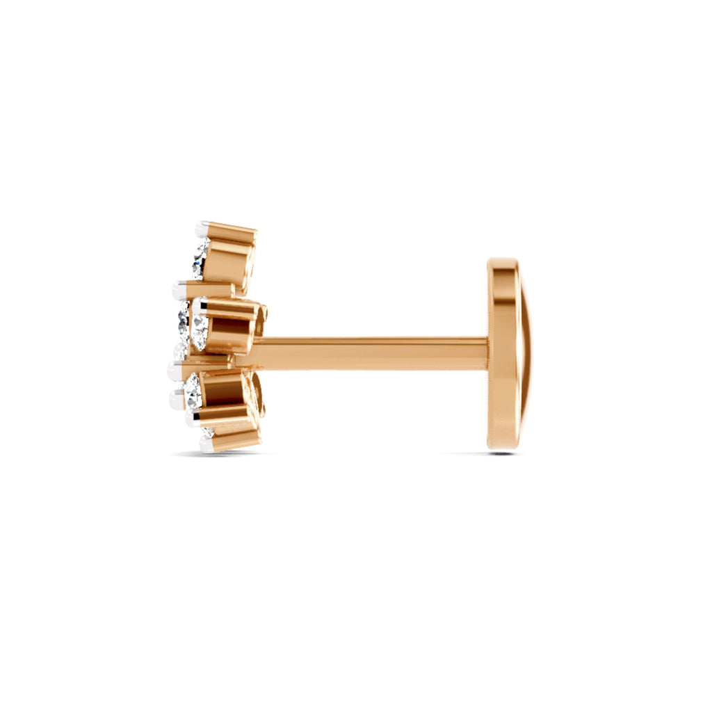 Floral Nosepin 0.11 Ct | 14Kt Yellow Gold