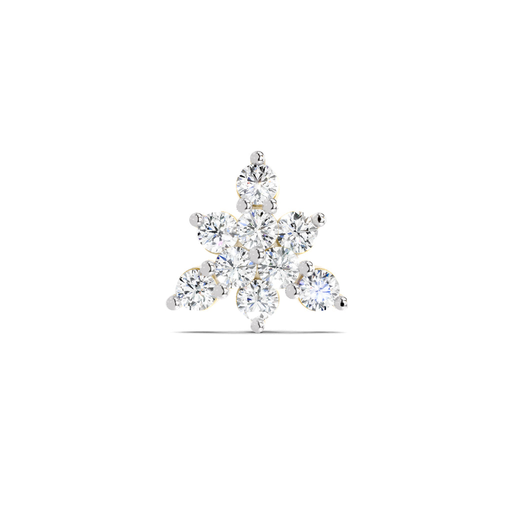 Floral Nosepin 0.11 Ct | 14Kt Yellow Gold