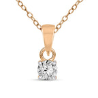 0.1 Ct Classic Solitaire Diamond Pendant Necklace in 14Kt
