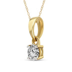 0.1 Ct Classic Solitaire Diamond Pendant Necklace in 14Kt