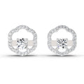 0.94 Ct Round Shape Halo Diamond Stud Earrings | 14K White Gold