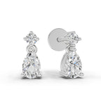 0.89 Ct  Pear-Shaped Diamond Drop Stud Earrings | 14K Rose Gold