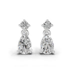 0.89 Ct  Pear-Shaped Diamond Drop Stud Earrings | 14K Rose Gold