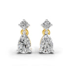 0.89 Ct  Pear-Shaped Diamond Drop Stud Earrings | 14K Rose Gold