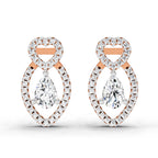 1.45 Ct Pear Shape Diamond Stud Earrings | 14K Rose Gold