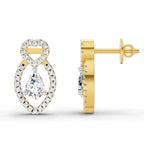1.45 Ct Pear Shape Diamond Stud Earrings | 14K Rose Gold