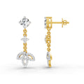 1.05 CtRound Shape Diamond Drop Earrings | 14K Yellow Gold