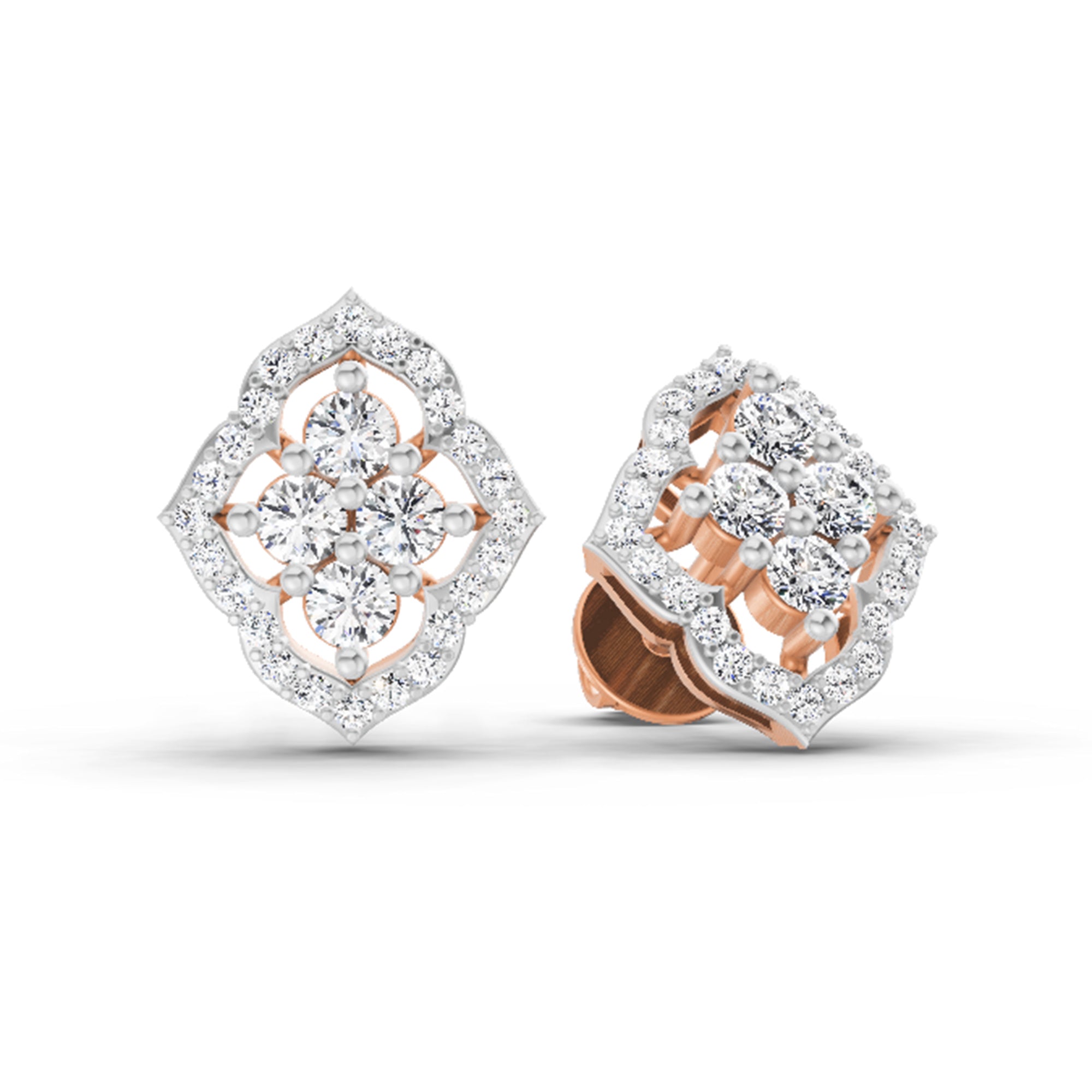 0.45 Ct Round Fashion Earrings | 14K Rose Gold